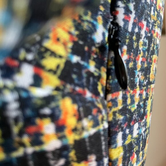 Joseph Ribkoff Modelo 164708X Scoop Nk 3/4 Slv Side Zip Abstract Print Dress 2 - Picture 9 of 15